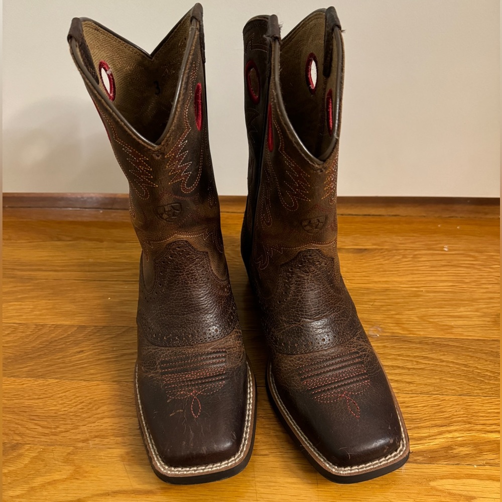 Leather cowboy boots